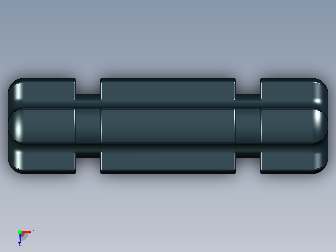 乐高机械组车桥-32062 Black Technic Axle 2 Notched.IGS俯视图