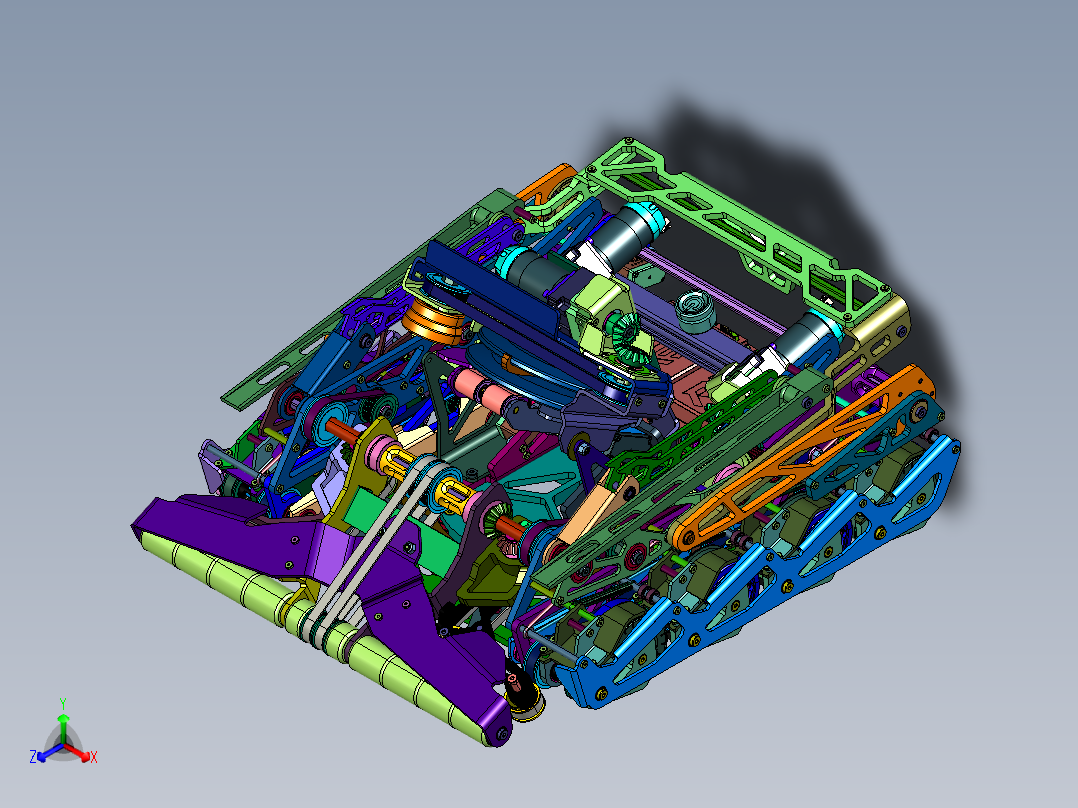 训练用寻球拾球追踪小车正等轴测图