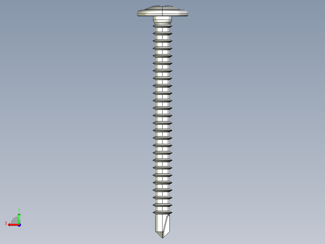 紧固件-STEP Drill-Tip Saucer Screw-02后视图