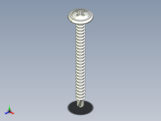 紧固件-STEP Drill-Tip Saucer Screw-02正等轴测缩略图
