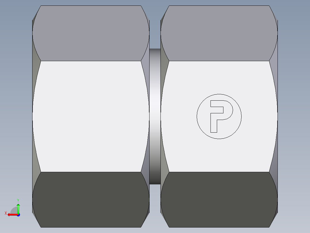 卡套式工业通用硬管接头EO_Swivel_union_GZ22LCF后视图