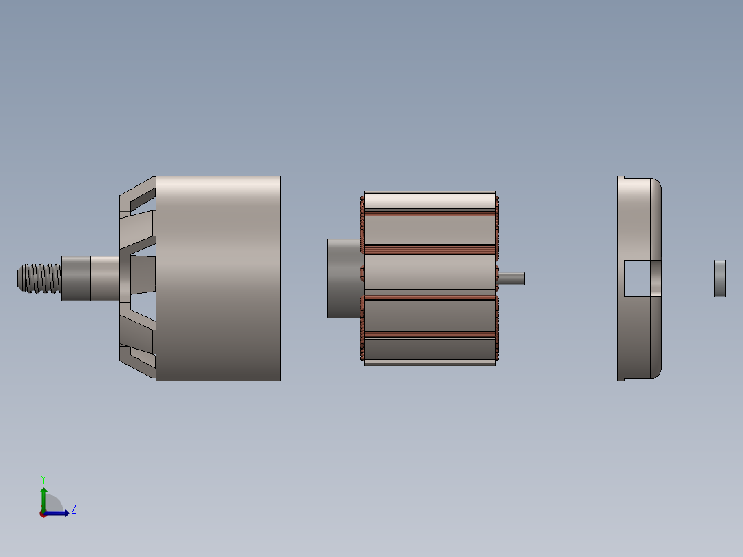 大疆无人机用驱动电机三维模型左视图
