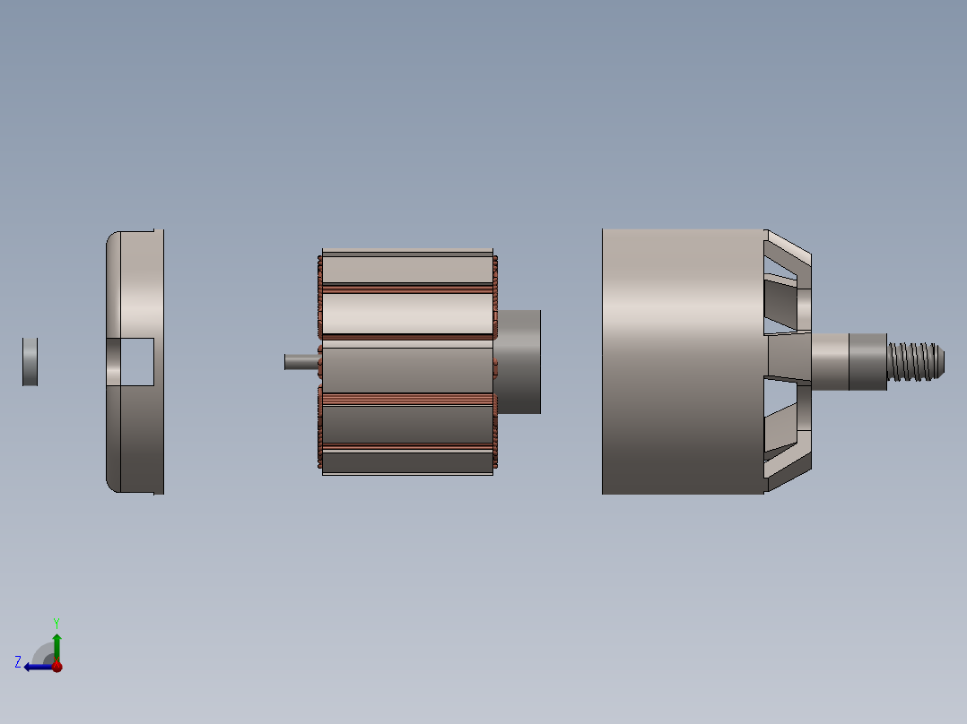 大疆无人机用驱动电机三维模型右视图