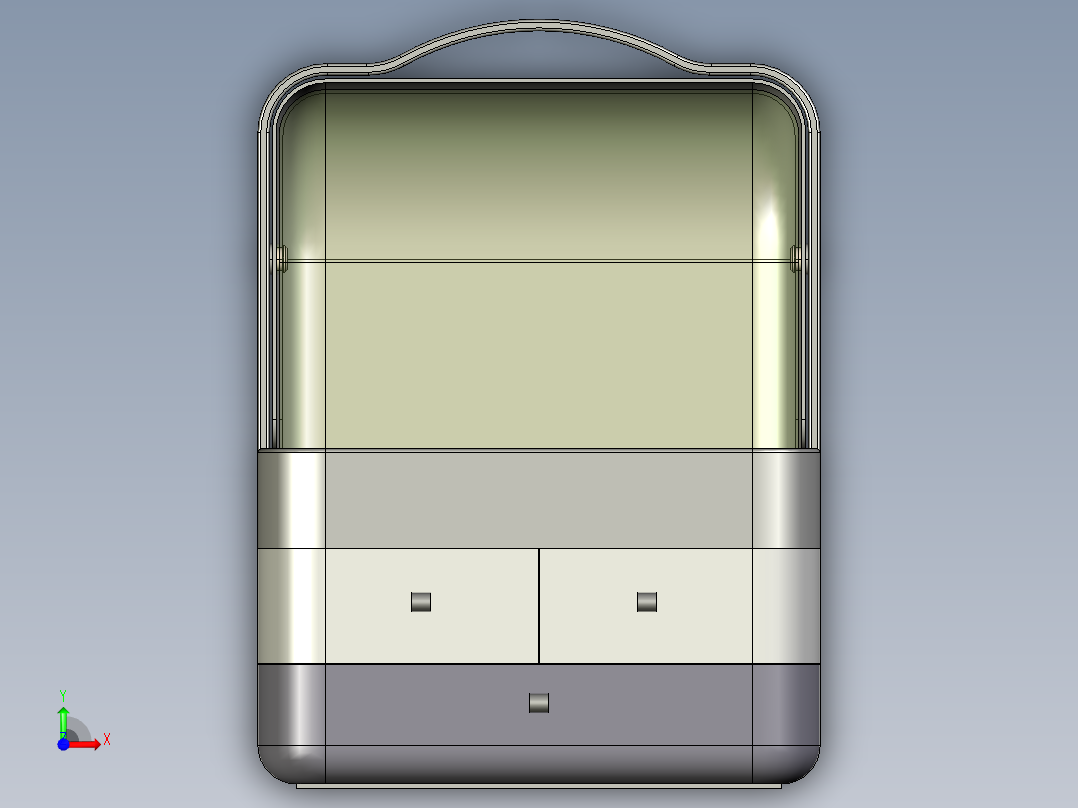 网红化妆盒前视图