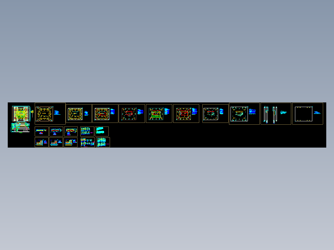 笔记本C壳面板冲KB孔打挂点模具设计图