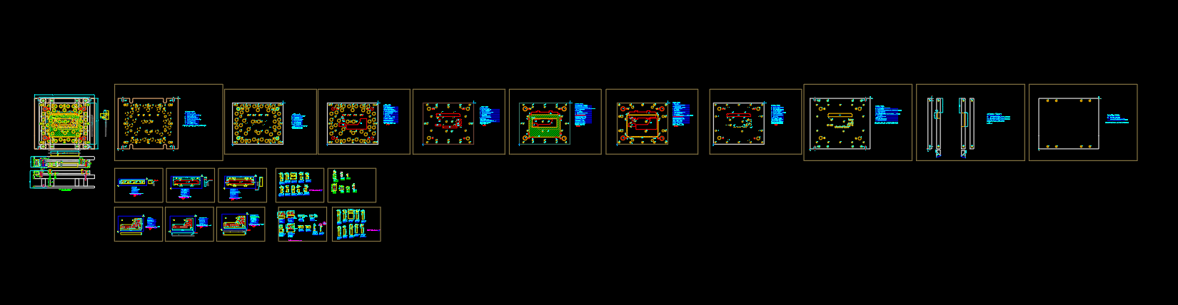 笔记本C壳面板冲KB孔打挂点模具设计图
