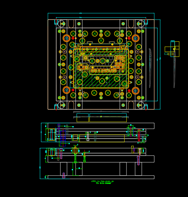笔记本C壳面板冲KB孔打挂点模具设计图