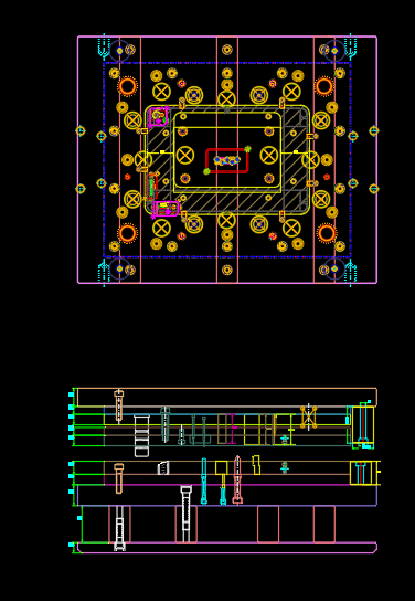平板电脑冲孔打字模具设计图