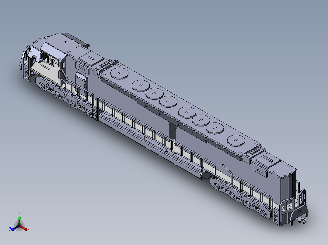 火车、动车、高铁(14)正等轴测图