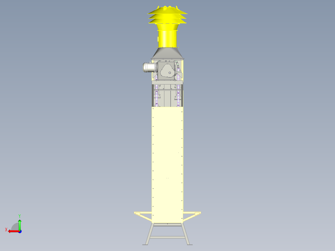 环链垂直连续升降提升机后视图