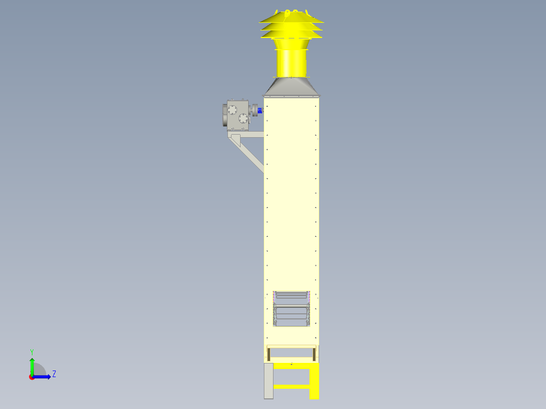 环链垂直连续升降提升机左视图