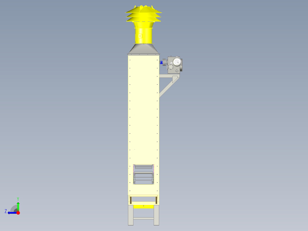 环链垂直连续升降提升机右视图