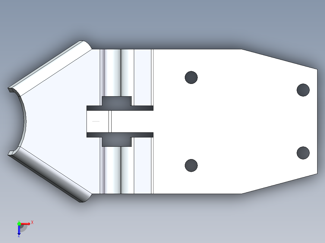 钣金托架(绘制的折弯)俯视图