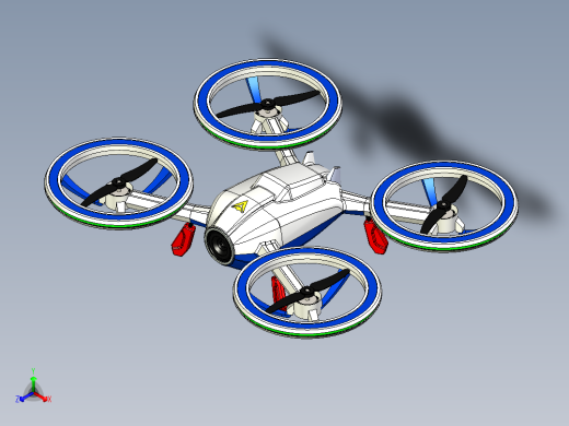 X-Black四轴无人机三维建模图纸
