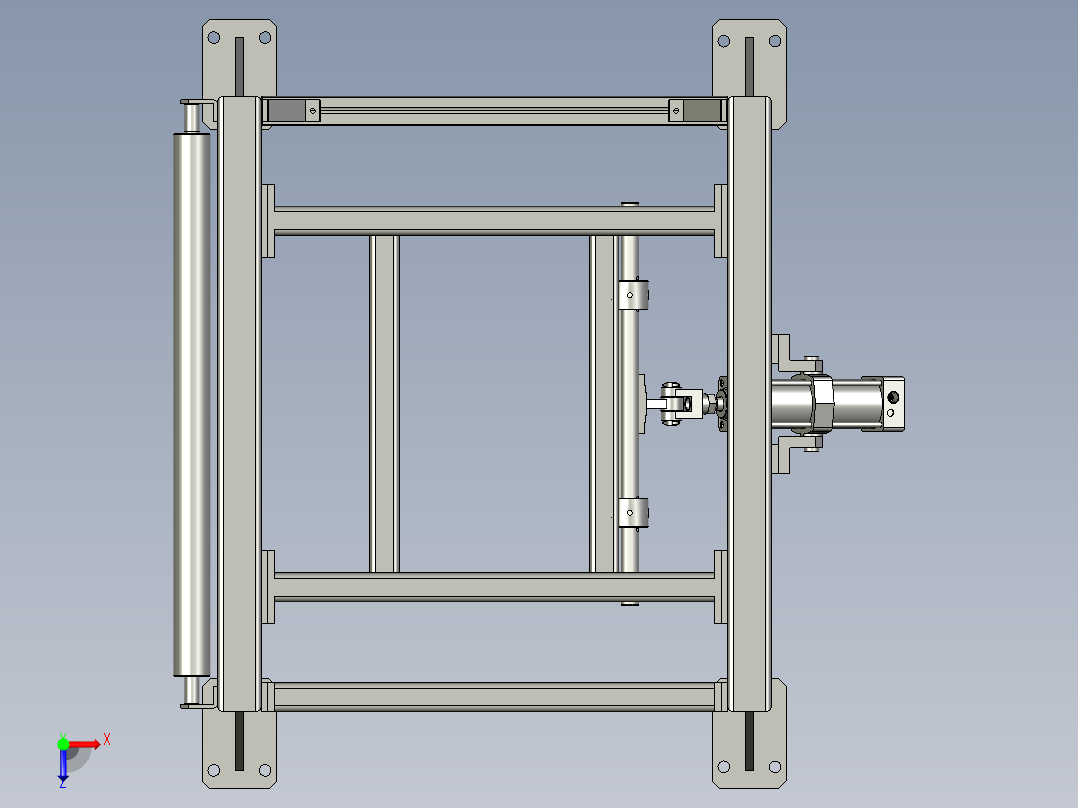 立袋推倒机构俯视图
