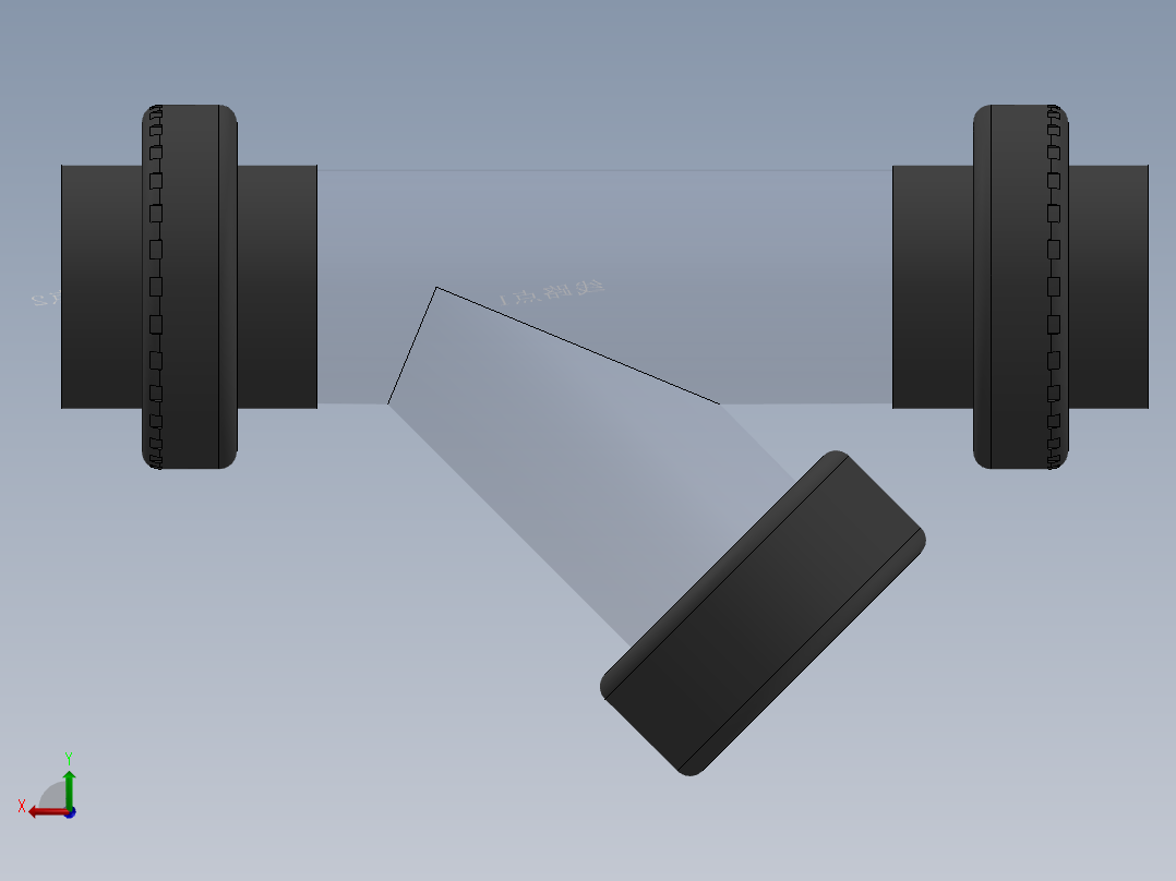 Y filter DN80 PN10 U-PVC后视图