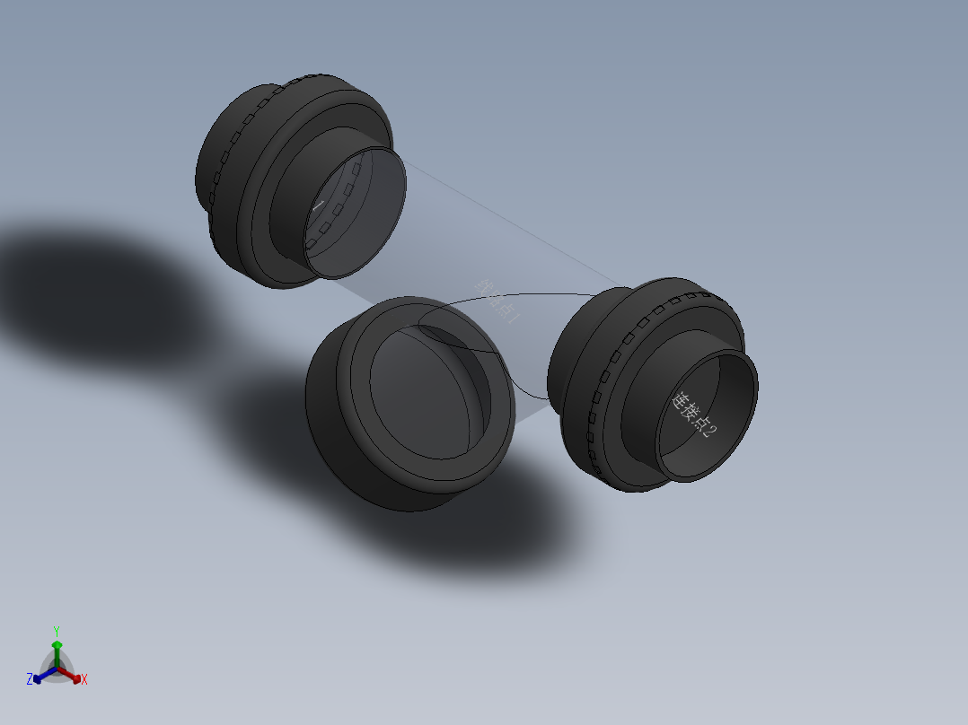 Y filter DN80 PN10 U-PVC正等轴测图