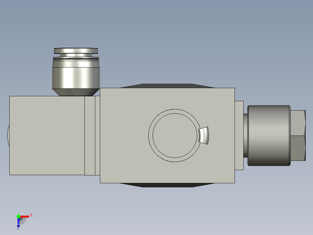 A轴吹屑阀组组件俯视图