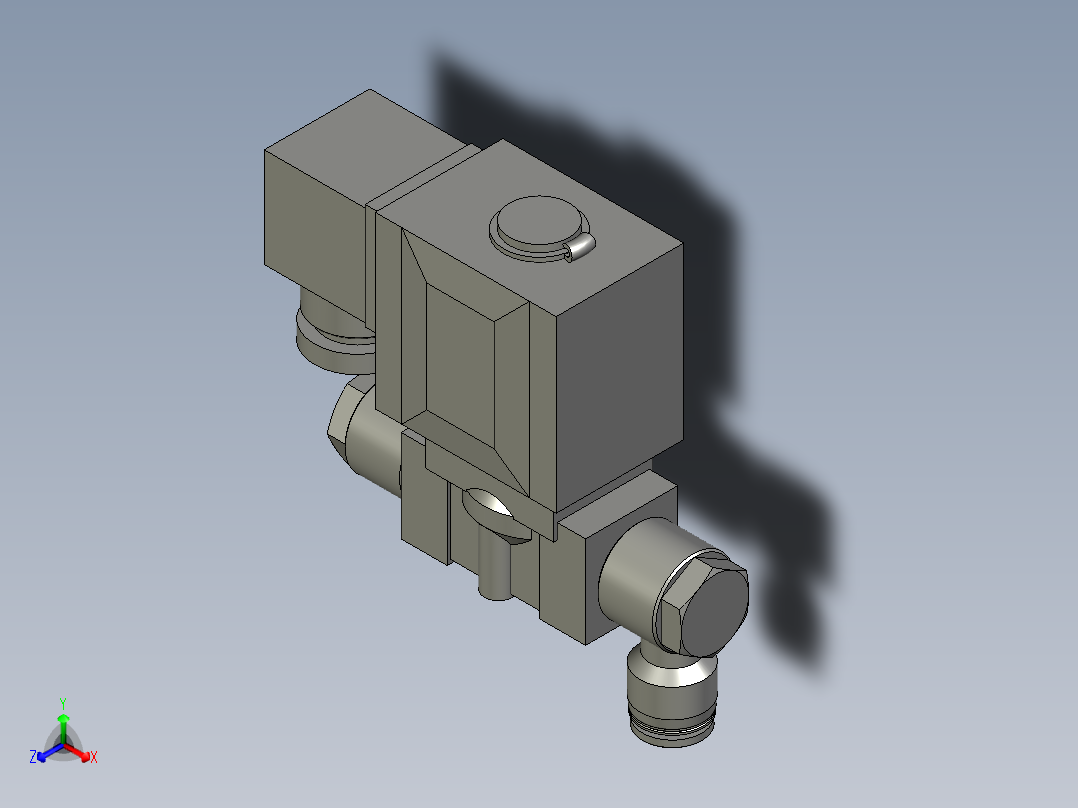 A轴吹屑阀组组件正等轴测图
