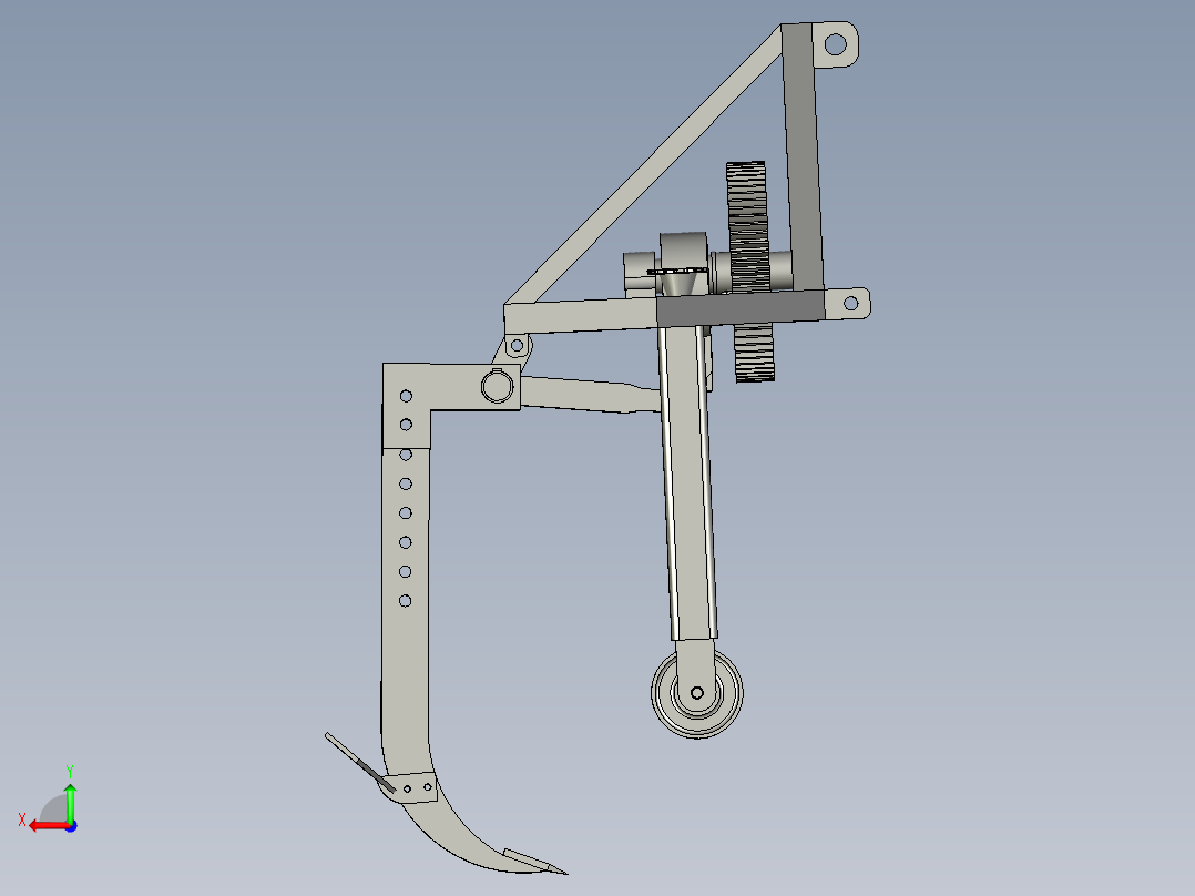 土壤深翻犁拖拉机后置后视图