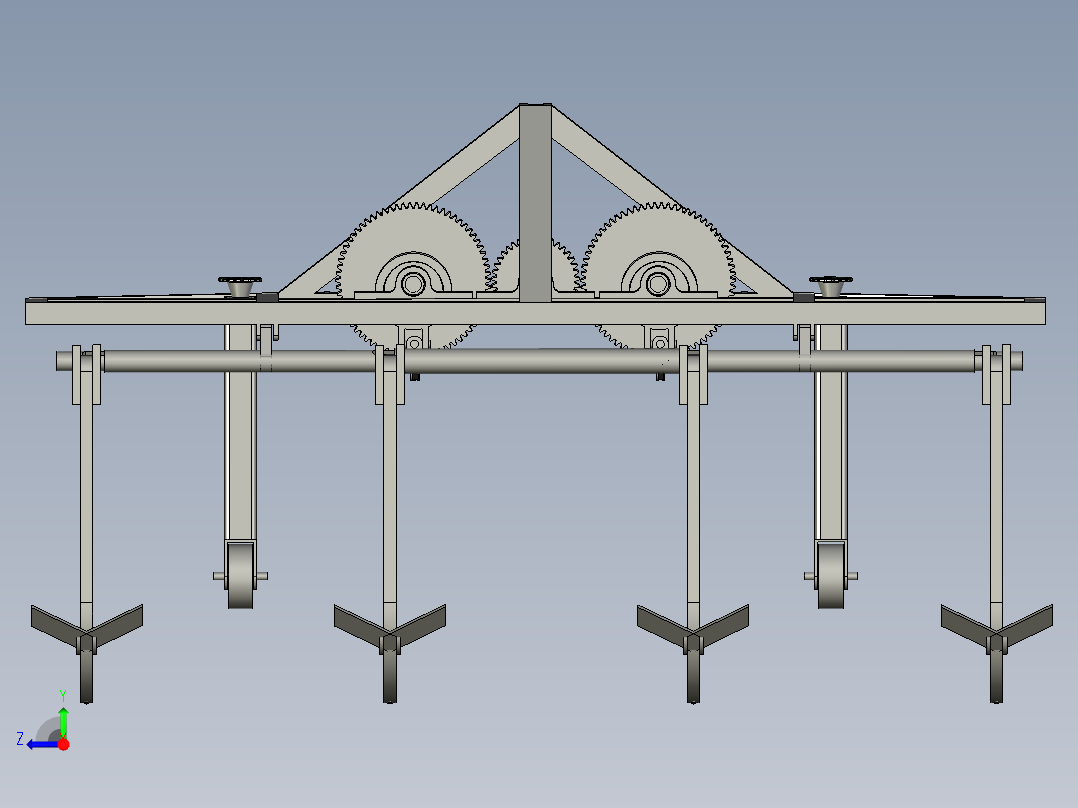 土壤深翻犁拖拉机后置右视图