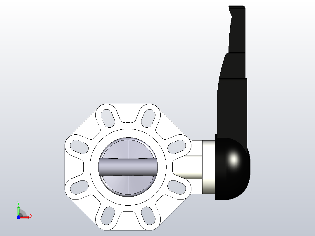 6FKOVLM LUG ANSI 手动蝶阀，凸耳的ANSI版本前视图