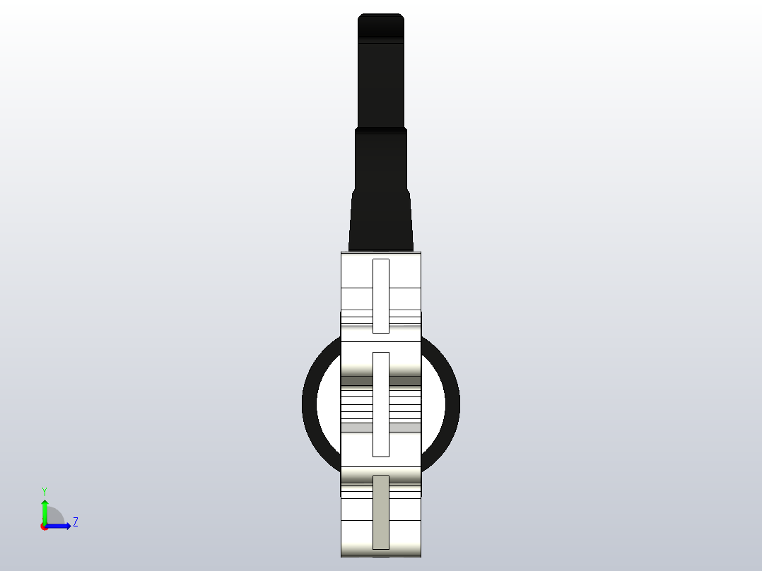 6FKOVLM LUG ANSI 手动蝶阀，凸耳的ANSI版本左视图