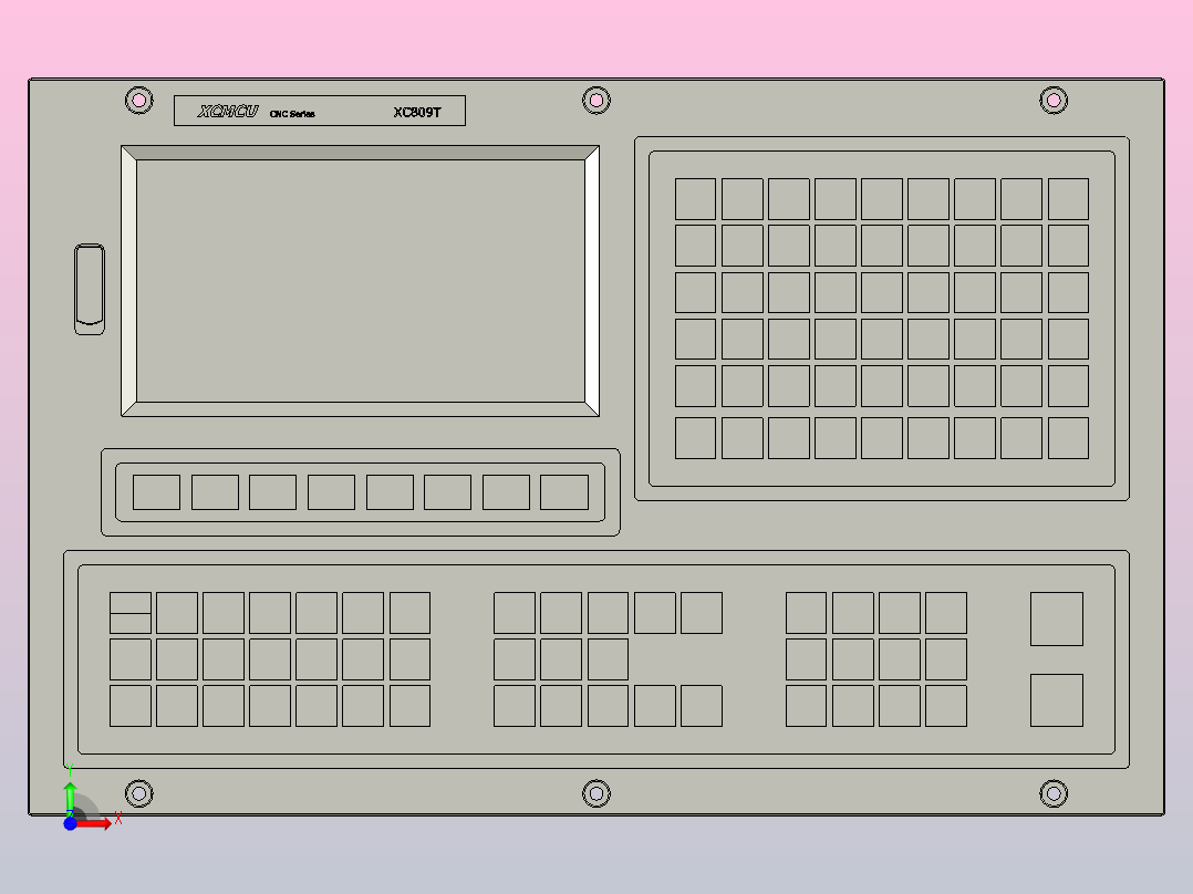 用于铣削和车床的XCMCU cnc控制器XC809D、XC809M、XC809T前视图