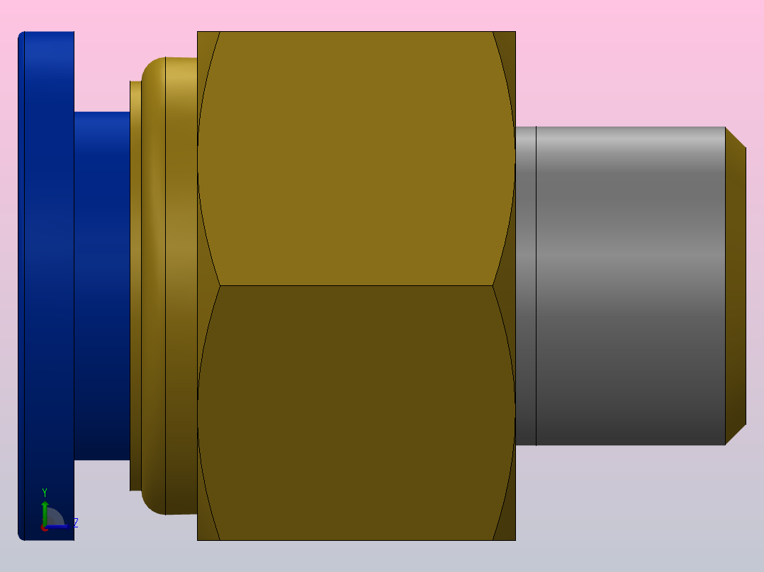 气动快速接头φ12～1-4快插式接头左视图