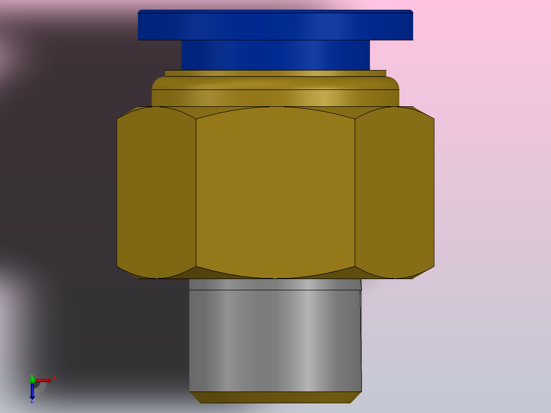 气动快速接头φ12～1-4快插式接头俯视图