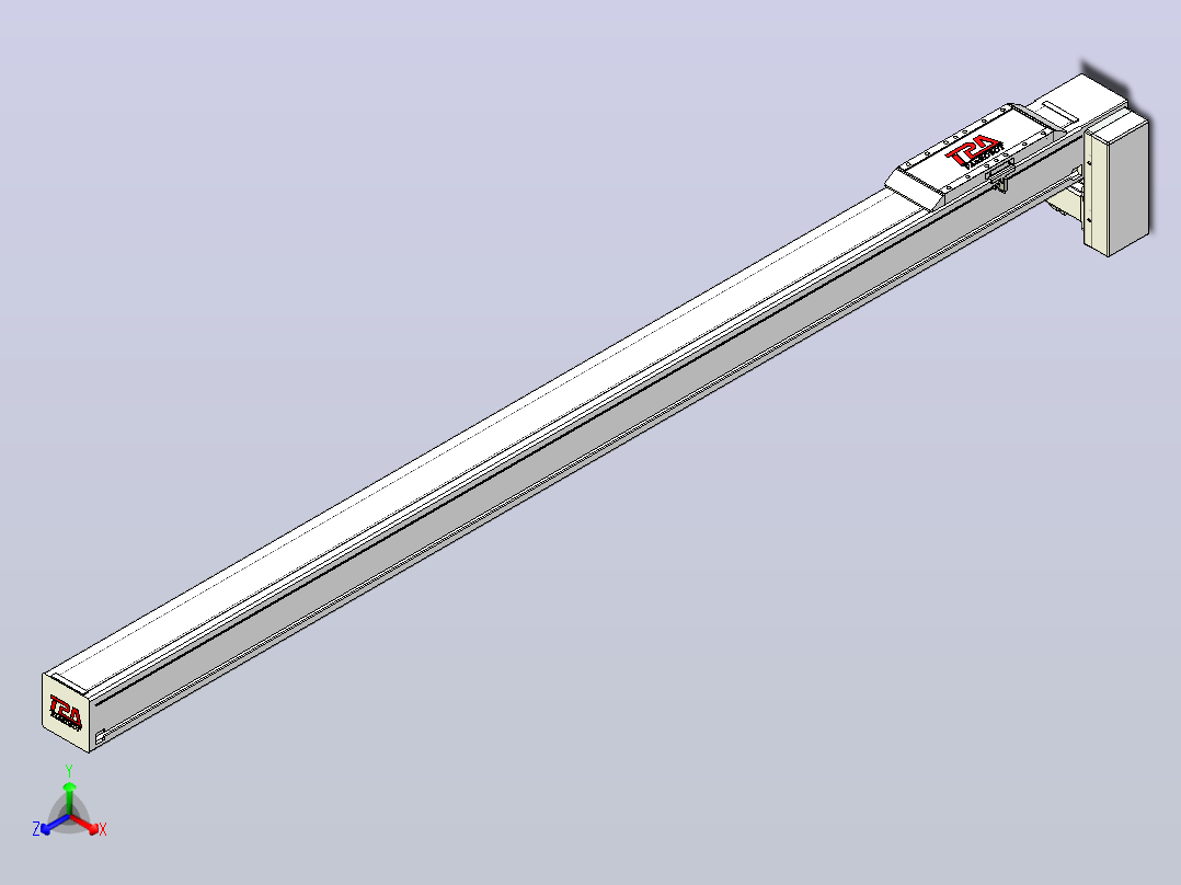 伺服电机集成皮带传动直线执行器TPA-OCB-100-192-L1650-LP-P75-N3主视图