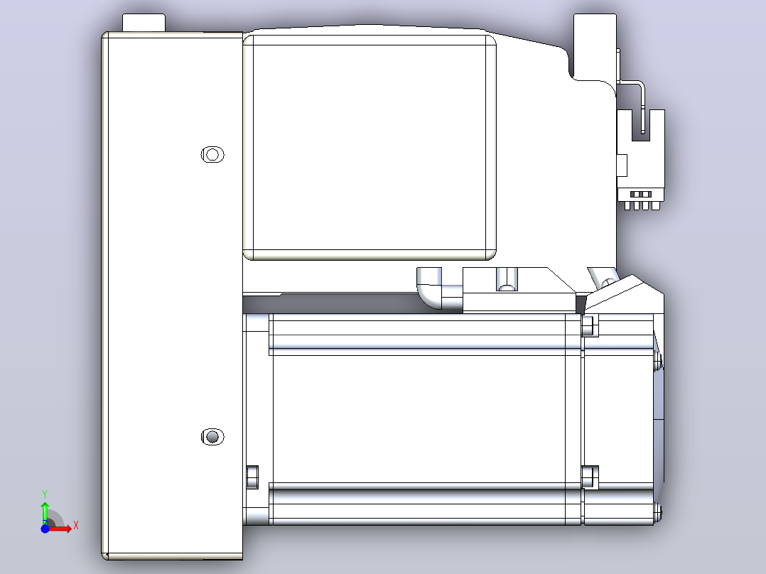 皮带直线轴半封闭可选导轨TPA-HNB-140D-120-L1200-LP-Y-P40-N3前视图