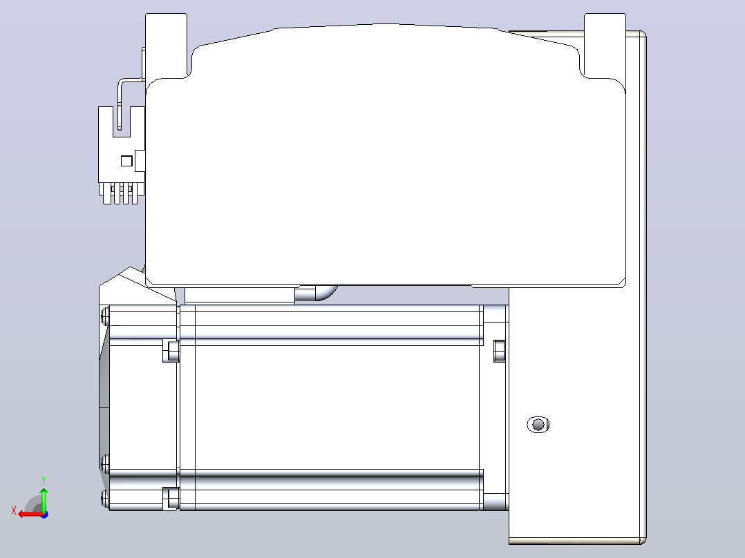 皮带直线轴半封闭可选导轨TPA-HNB-140D-120-L1200-LP-Y-P40-N3后视图