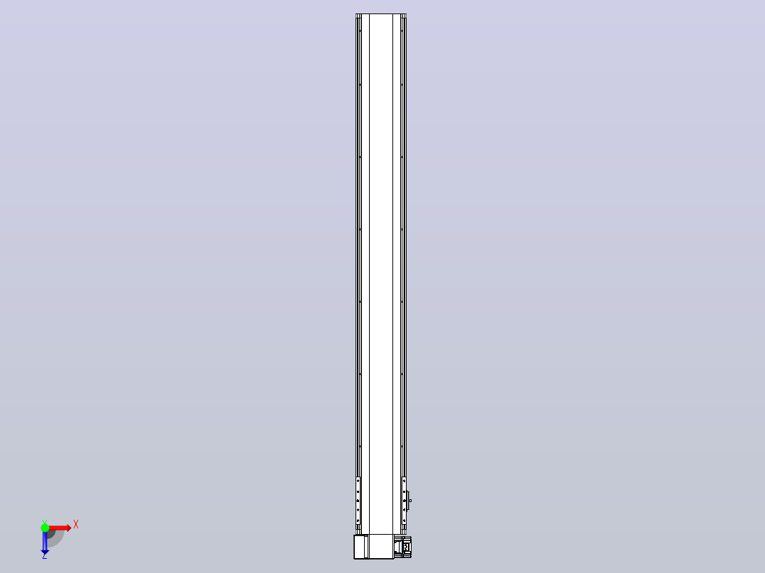 皮带直线轴半封闭可选导轨TPA-HNB-140D-120-L1200-LP-Y-P40-N3俯视图