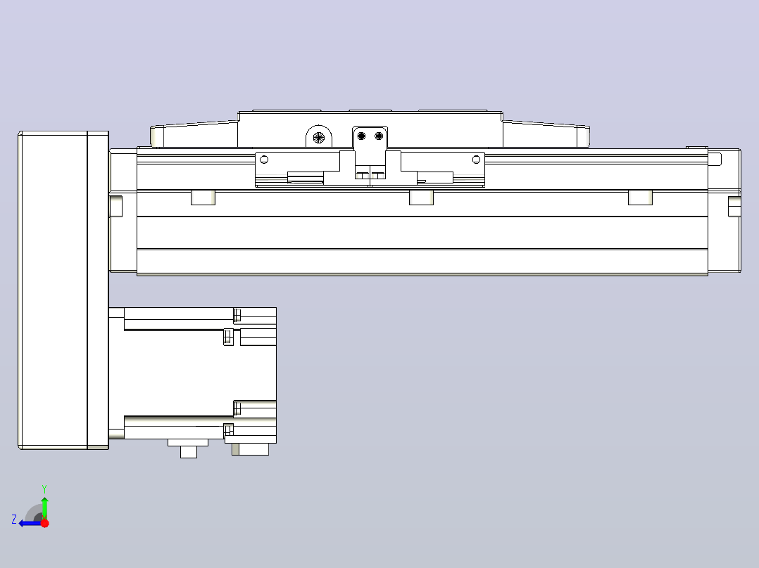 滚珠丝杠直线轴内置导轨TPA-GCR-120-1610C-L50-MP-M40-N3右视图