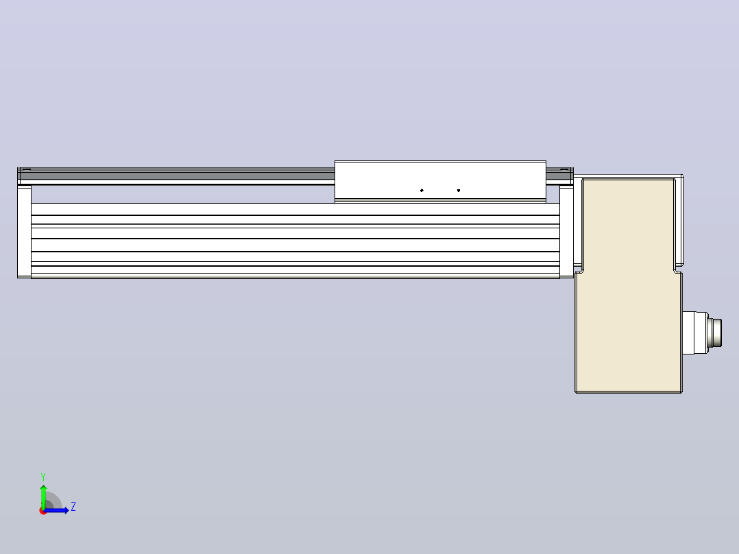 皮带直线轴半封闭可选导轨TPA-HNB-220D-176-L200-LP-C-P1K-N3左视图