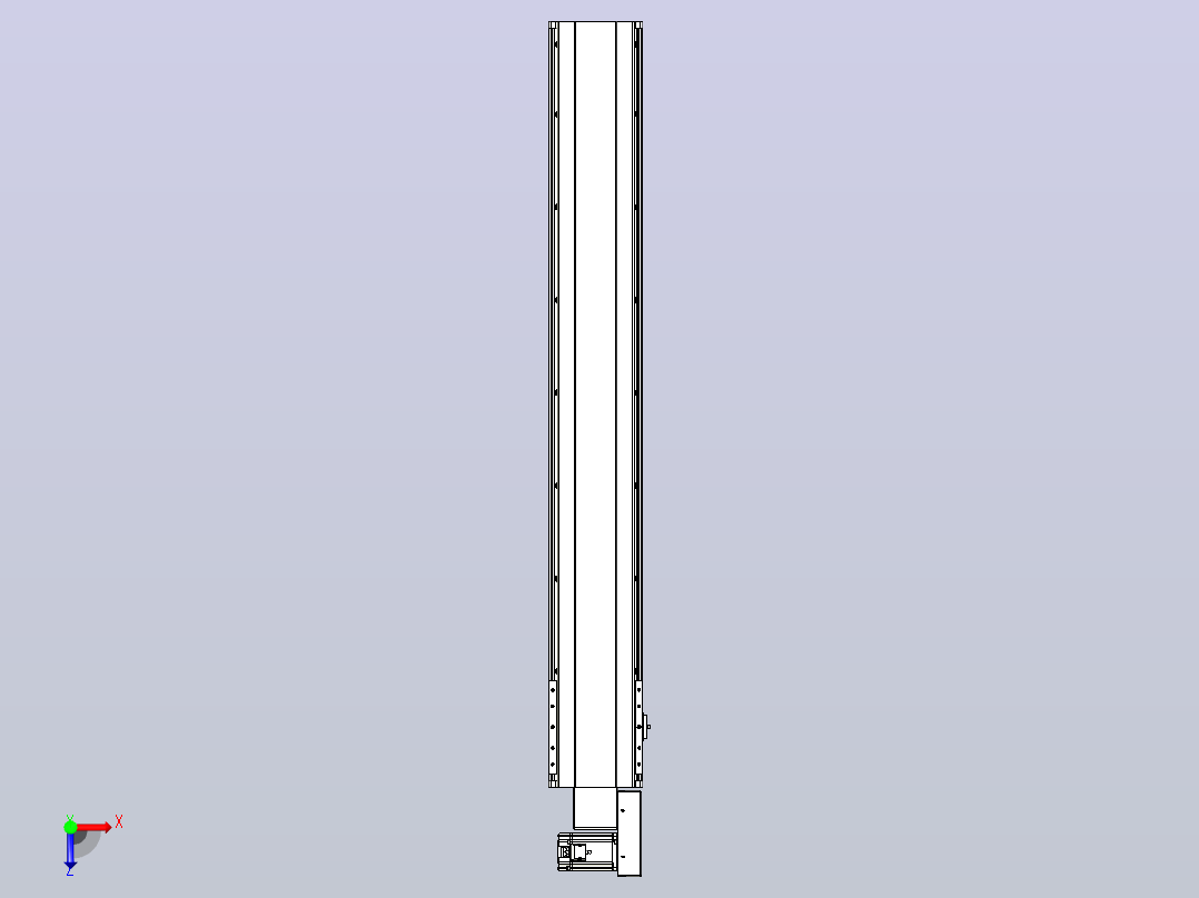 皮带直线轴半封闭可选导轨TPA-HNB-202D-140-L1300-MR-C-P75-N3俯视图