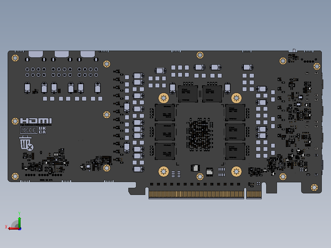9070XT 32G 系列显卡后视图