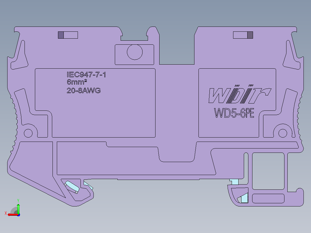 电器通用端子台ZIW81-6后视图