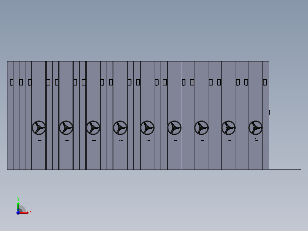 密集柜(自动化文件柜）sw17可编辑前视图