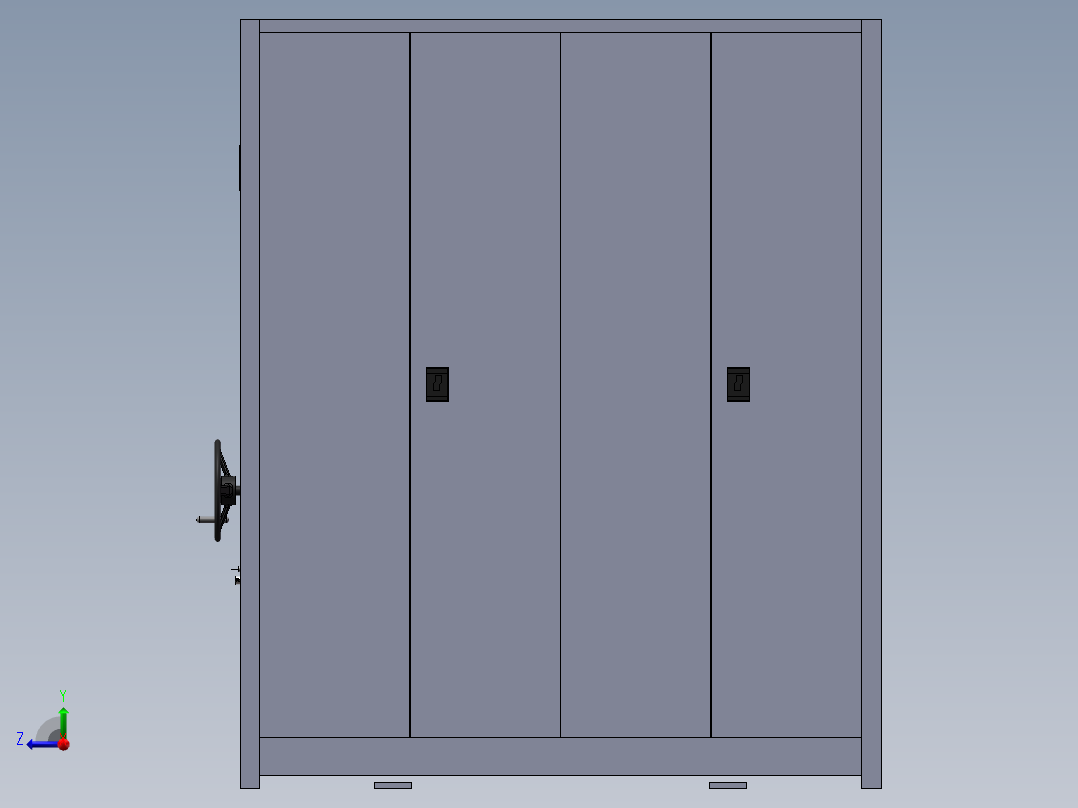 密集柜(自动化文件柜）sw17可编辑右视图