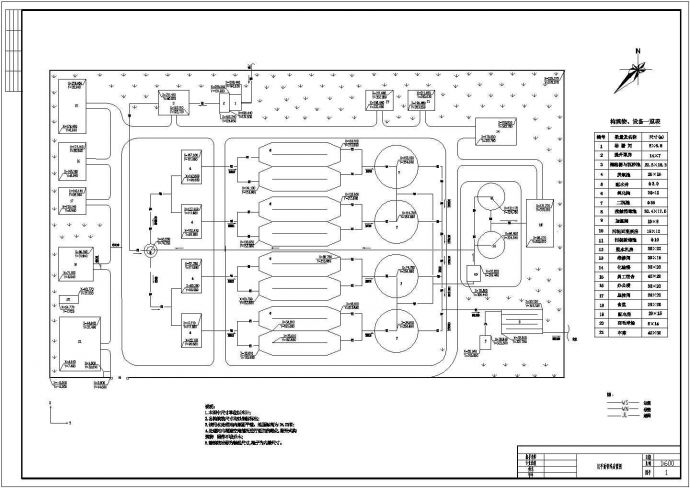 8万吨污水处理厂氧化沟工艺设计建筑施工cad图纸