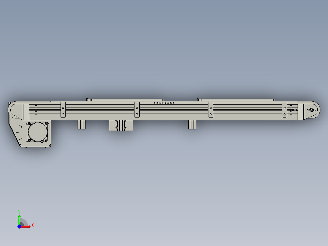 自流式传送带3D模型前视图