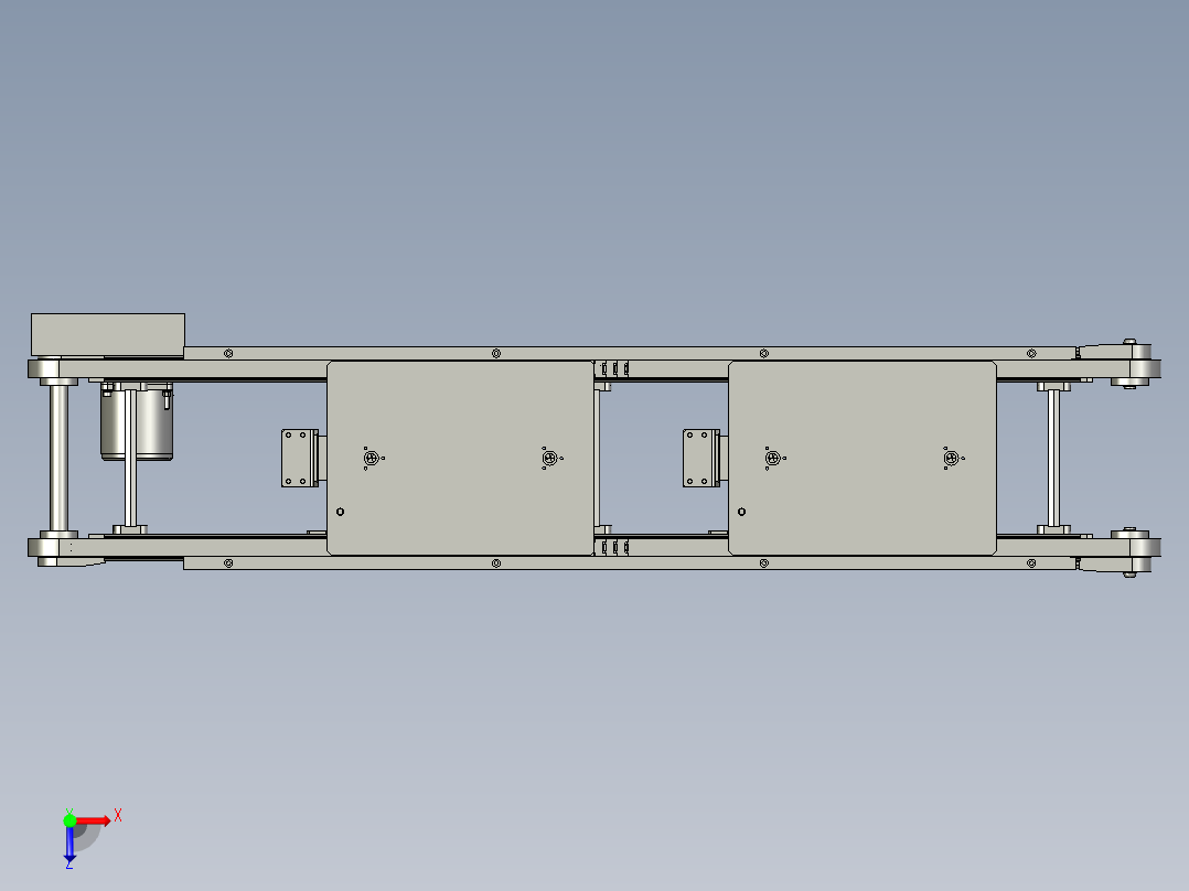 自流式传送带3D模型俯视图