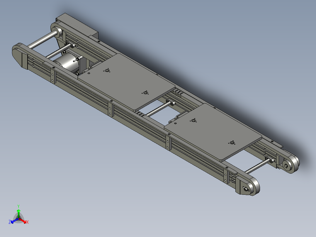 自流式传送带3D模型正等轴测图