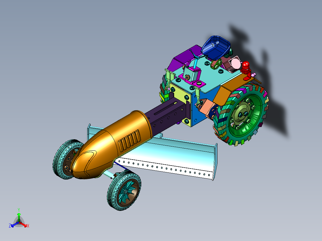 大型农田专用下挂式拖拉机推土机