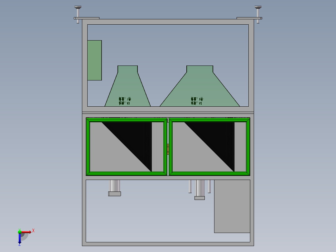 钻孔冲孔一体机俯视图