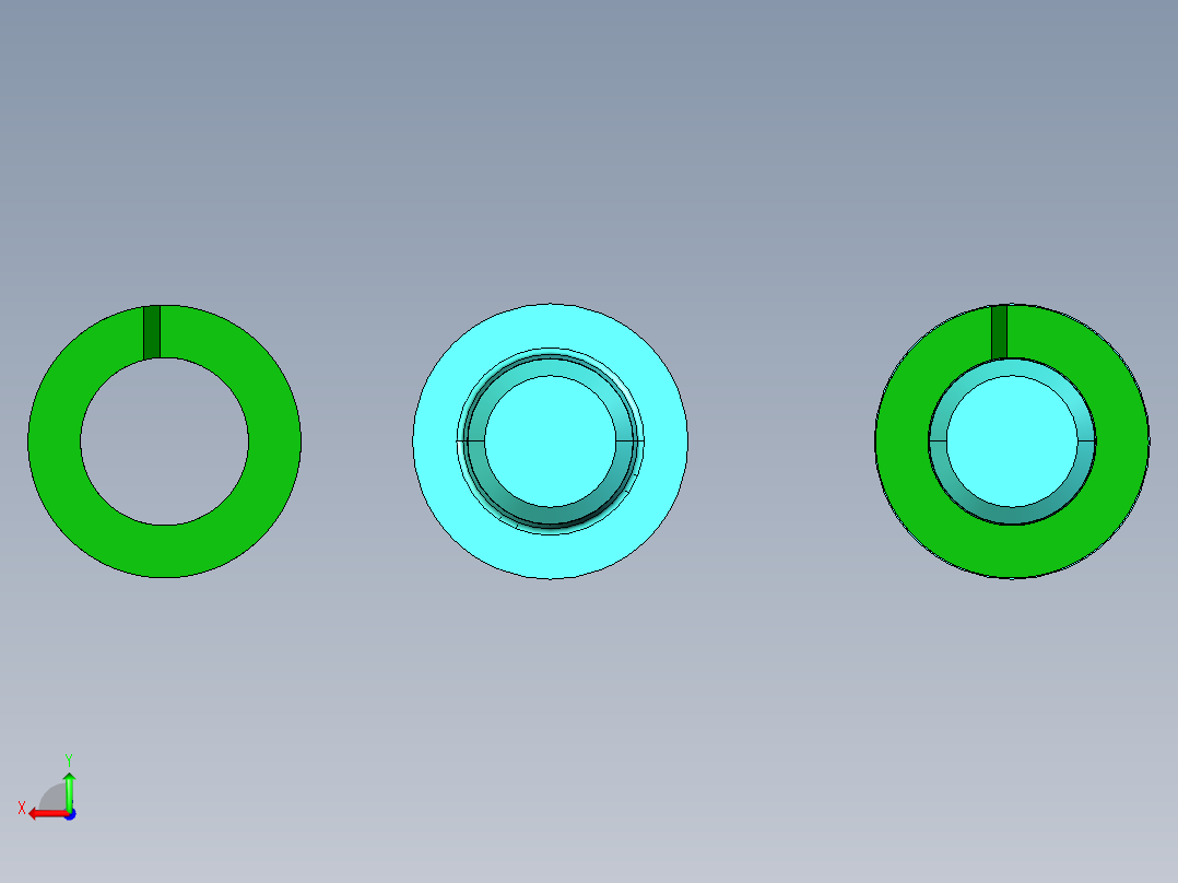 六角凹头螺钉M6x40mm毫米和弹簧垫圈M6后视图