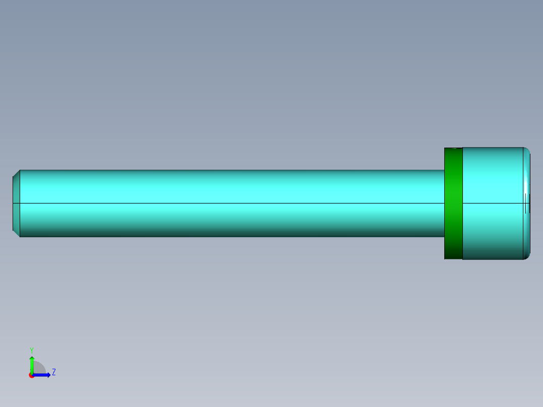 六角凹头螺钉M6x40mm毫米和弹簧垫圈M6左视图