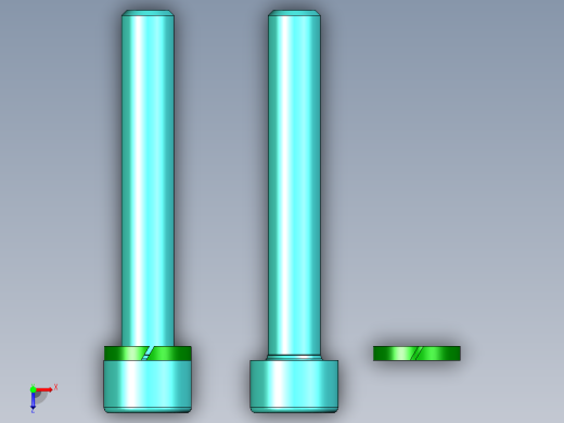 六角凹头螺钉M6x40mm毫米和弹簧垫圈M6俯视缩略图
